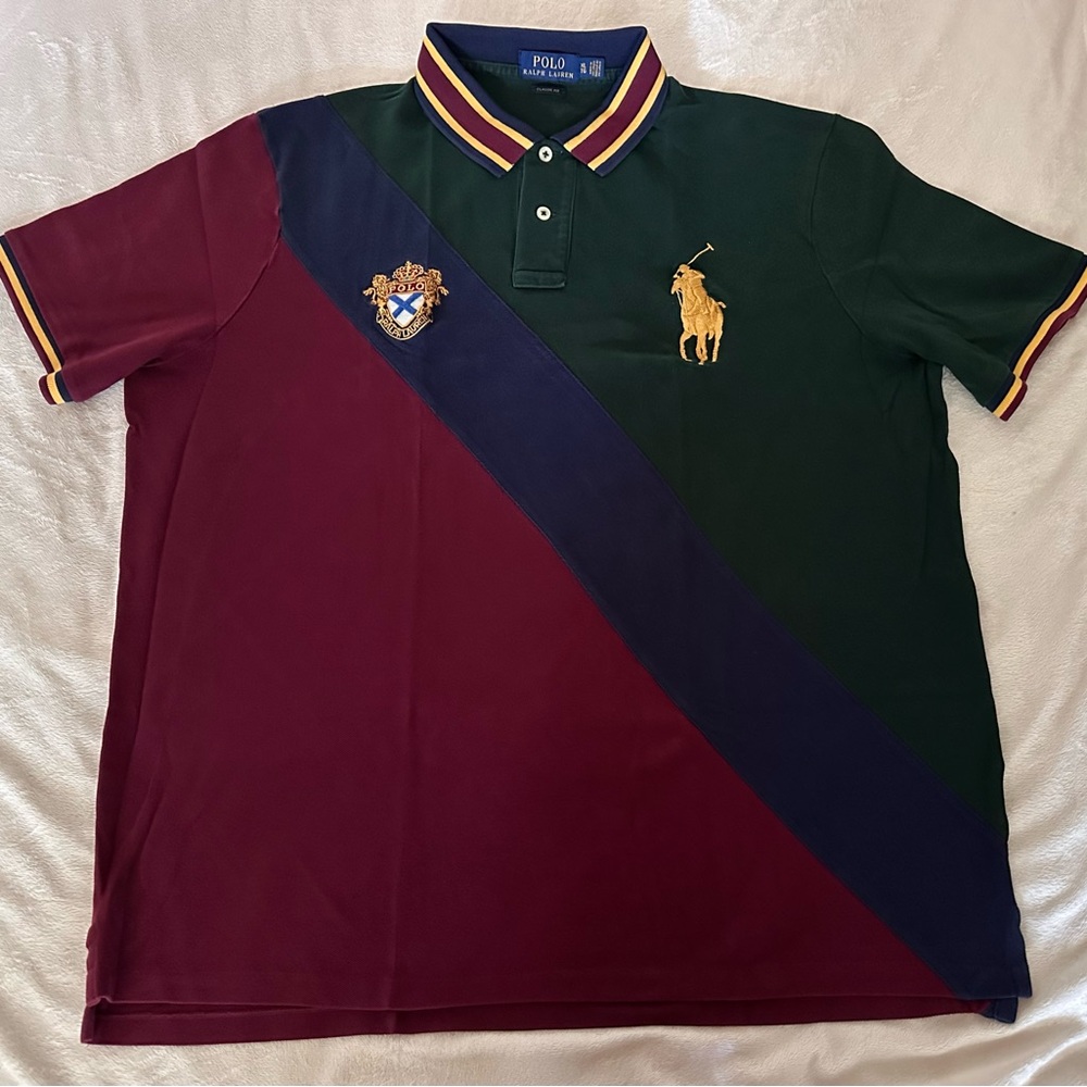 Polo by Ralph Lauren Green and Red Polo Shirt with Iconic Logo
